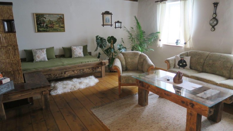 Ferienhaus Dörrmühle- Wohnzimmer im Erdgeschoß, © Veronika Umgeher Ferienhaus Dörrmühle- Wohnzimmer im Erdgeschoß, © Veronika Umgeher