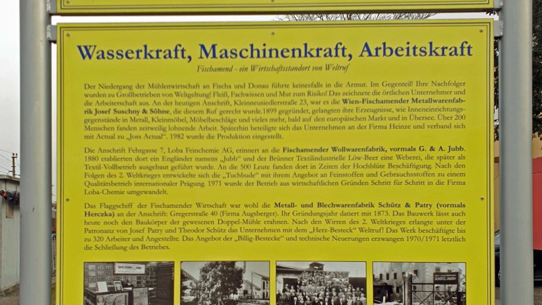 Schautafel Industrie Fischamend, © Donau Niederösterreich Schautafel Industrie Fischamend, © Donau Niederösterreich