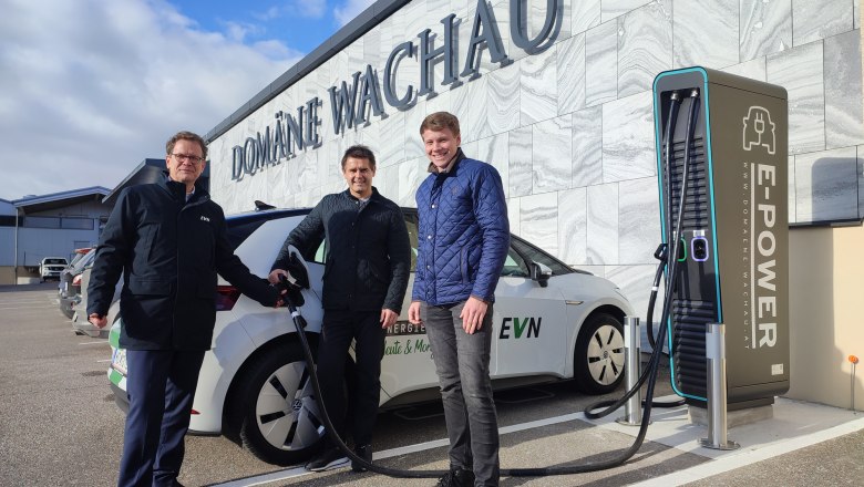 Schnellladestation der EVN bei der Domäne Wachau, © Domäne Wachau Schnellladestation der EVN bei der Domäne Wachau, © Domäne Wachau