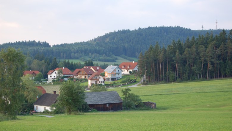 Marktgemeinde Waldhausen, © Marktgemeinde Waldhausen Ländliche Szene mit Häusern, Wiesen und Wald in Waldhausen.