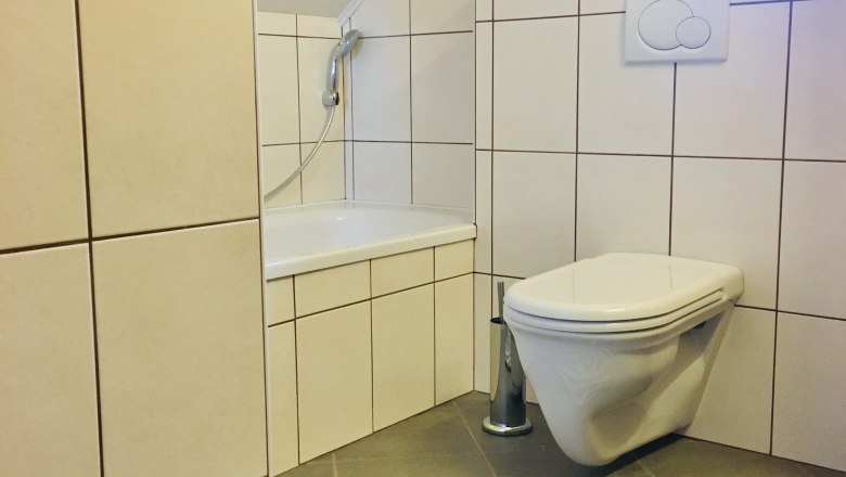 Badezimmer, © Foto: Eva Zwirner Modernes Badezimmer mit Badewanne, Toilette und Zebrateppich.