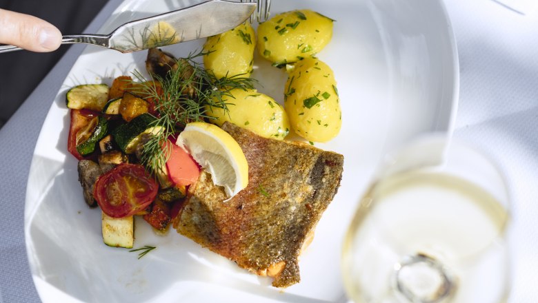 Fischgericht im Gasthof "Zum goldenen Anker", © Martina Siebenhandl Fischgericht im Gasthof "Zum goldenen Anker"