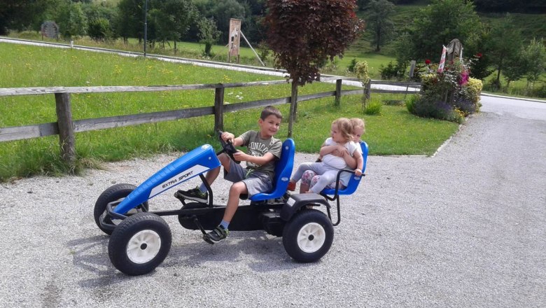 Kinder mit Go-Karts, © Familie Gasteiner Kinder mit Go-Karts, © Familie Gasteiner