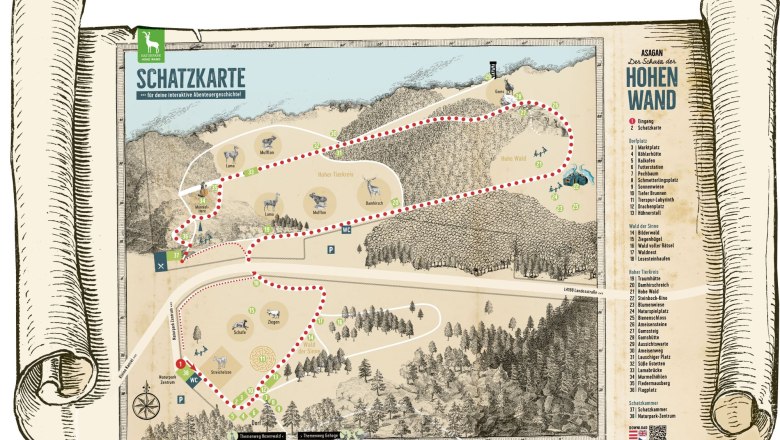schatzkarte_web, © Naturpark Hohe Wand Schatzkarte ASAGAN