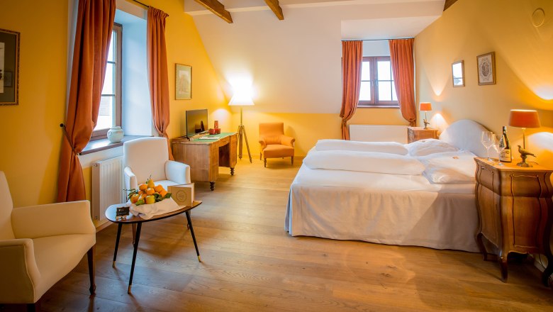 Doppelzimmer mit Schlossblick, © Schlossschenke Doppelzimmer mit Schlossblick, © Schlossschenke