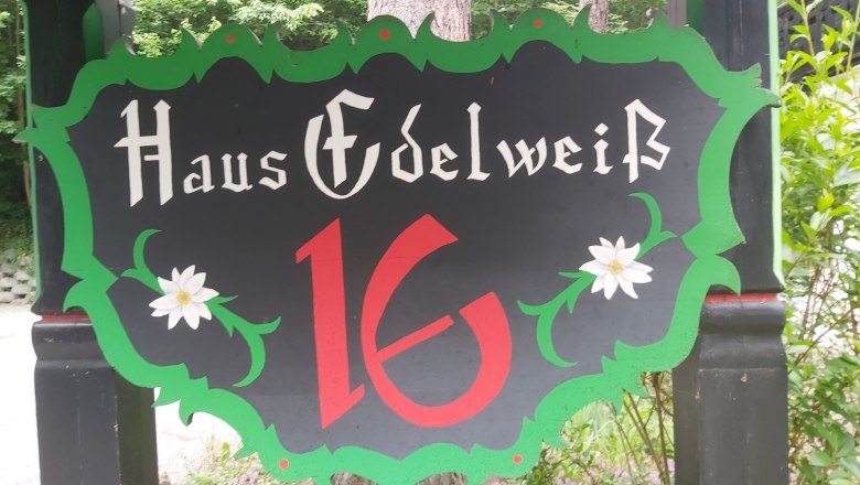 Haus Edelweiss Schild, © Haus Edelweiss Haus Edelweiss Schild, © Haus Edelweiss