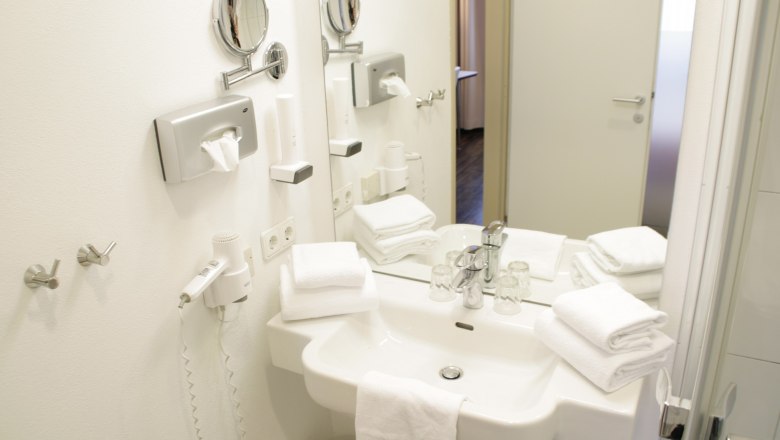 Bad in den Hotelzimmern, © Hotel-Restaurant Liebnitzmühle Bad in den Hotelzimmern, © Hotel-Restaurant Liebnitzmühle