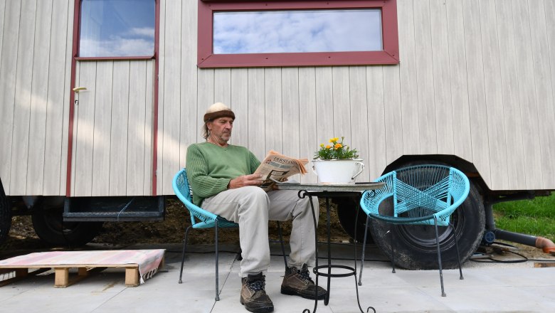 Leopold-der Lamahütewagen, © lamawanderland Leopold-der Lamahütewagen, © lamawanderland