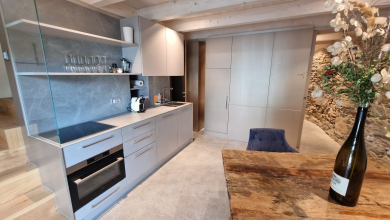 Küche im Turm Leiben, Apartment Gewölbe, © Familie Kleemann Küche im Turm Leiben, Apartment Gewölbe, © Familie Kleemann