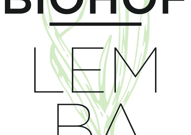 Betriebslogo Lembacher, © Ursula Lembacher Logo des Biohofs Lembacher mit stilisierter Pflanze im Hintergrund.