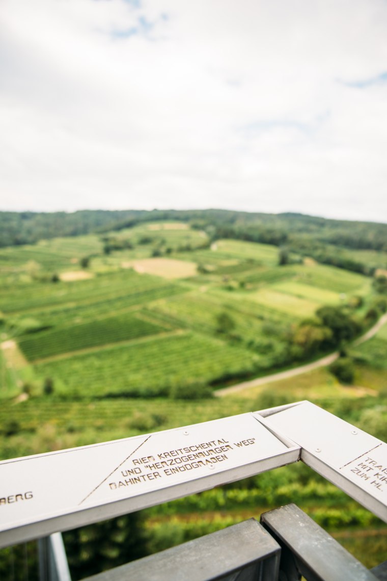 Weine, die nach Traisental schmecken, © Niederösterreich Werbung/Mara Hohla Blick vom Korkenzieher in die Weinlandschaft des Traisentals