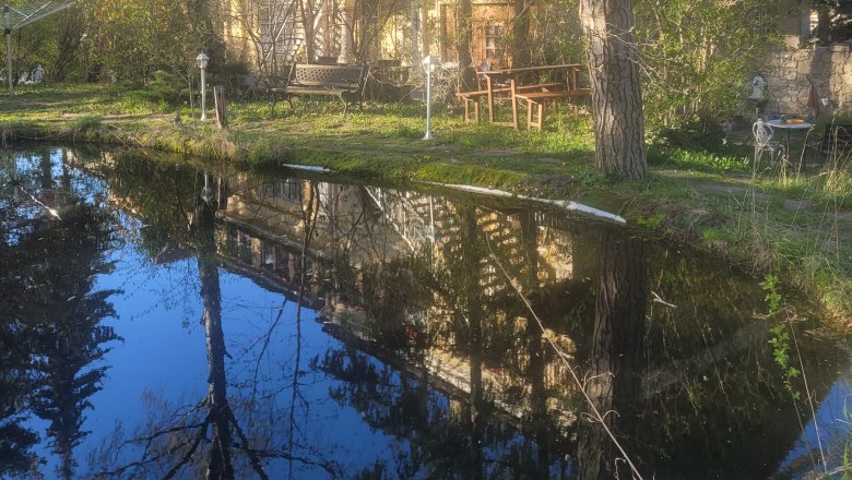 Villa Pannonica, Wolfsthal, Gartenteich im Frühling, © H. Levar Pannonica, Wolfsthal, Gartenteich im Frühling