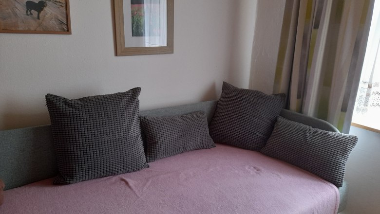 Wohnliege im Wohnzimmer, © Ferienhaus Leopold Wohnliege im Wohnzimmer, © Ferienhaus Leopold