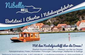 Angebotsübersicht Ing. Karl Hell, © Ing. Karl Hell Werbung für Nibella Hell Bootstaxi und Charter auf der Donau.