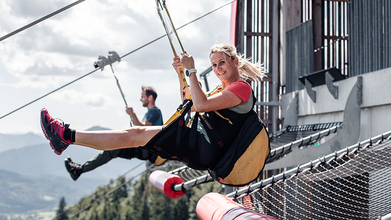 Zipline-Flug in Annaberg, &copy; Jolly Schwarz