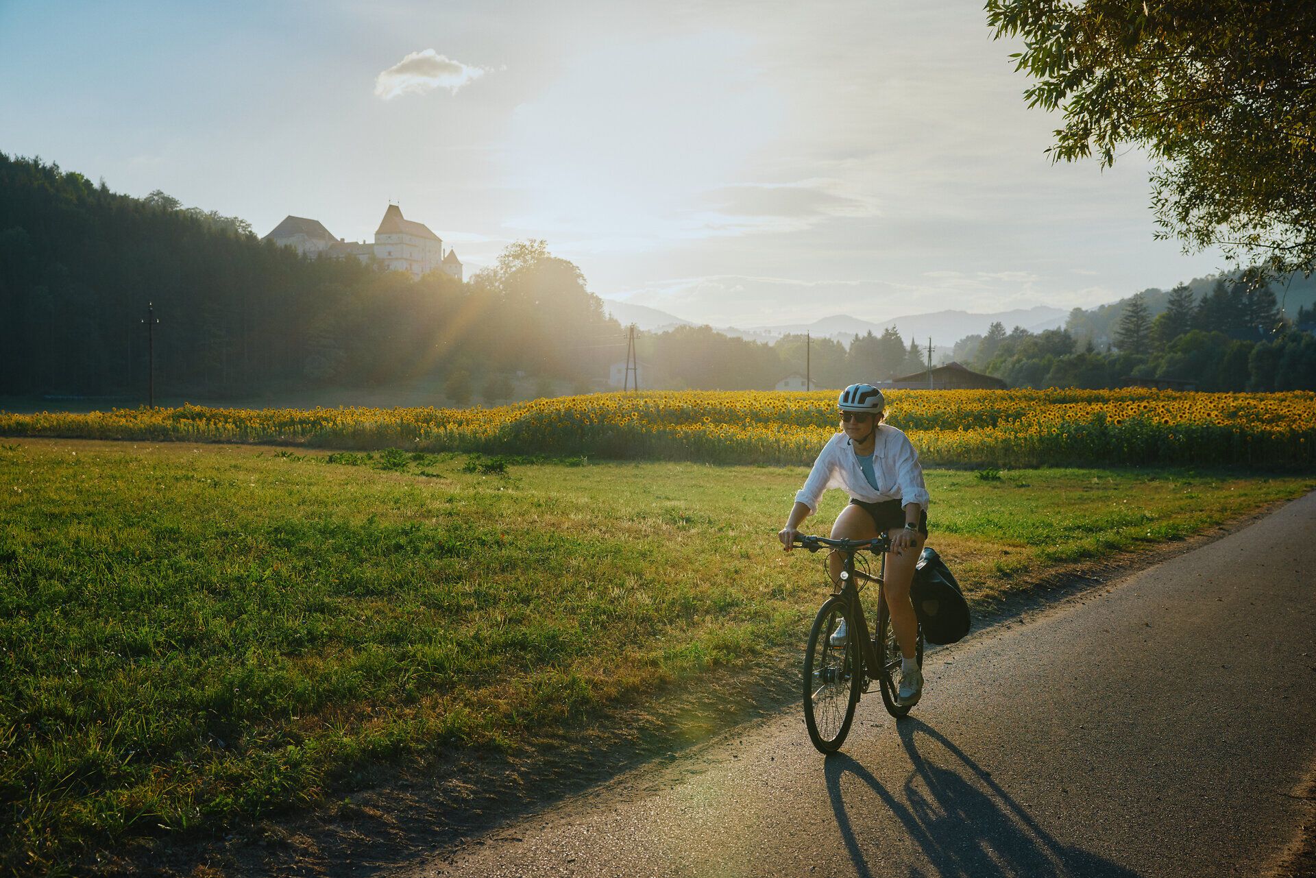 Radfahren am Feistritztalradweg in der Region Wechsel