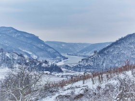 Spitz im Winter mit Ausblick auf die Donau, © Niederösterreich Werbung/Michael Liebert