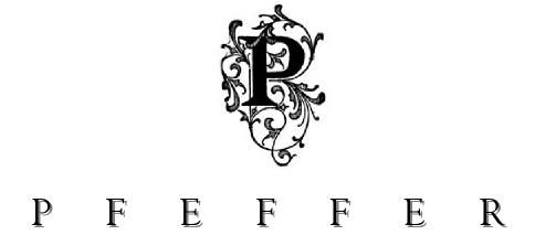 Logo mit verziertem Buchstaben P und dem Wort PFEFFER darunter.