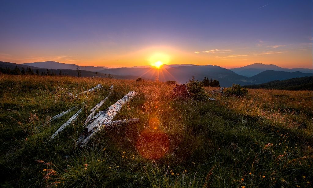 Sonnenuntergung von der Steyersberger Schwaig