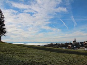 Herrliche Aussicht vom Friedenskreuz in St.Oswald (Alpenblick und ins Yspertal), &copy; Gemeinde St. Oswald, Leo Baumberger