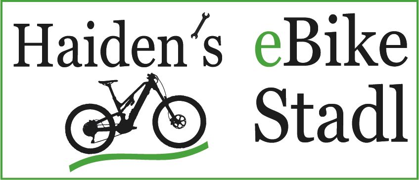 Logo von Haiden's eBike Stadl mit einem stilisierten Fahrrad und Werkzeug.