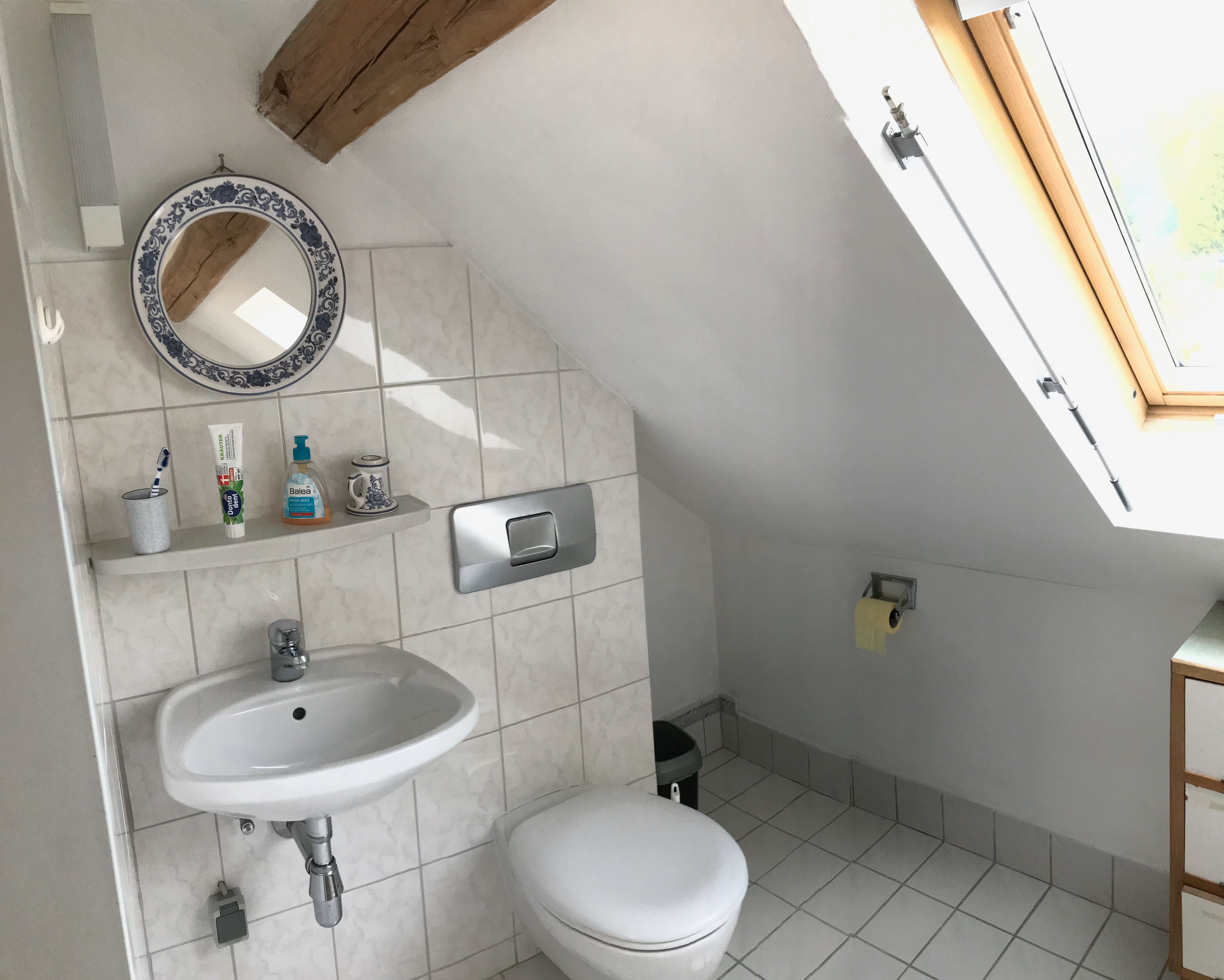 Toilette im Dachgeschoss 