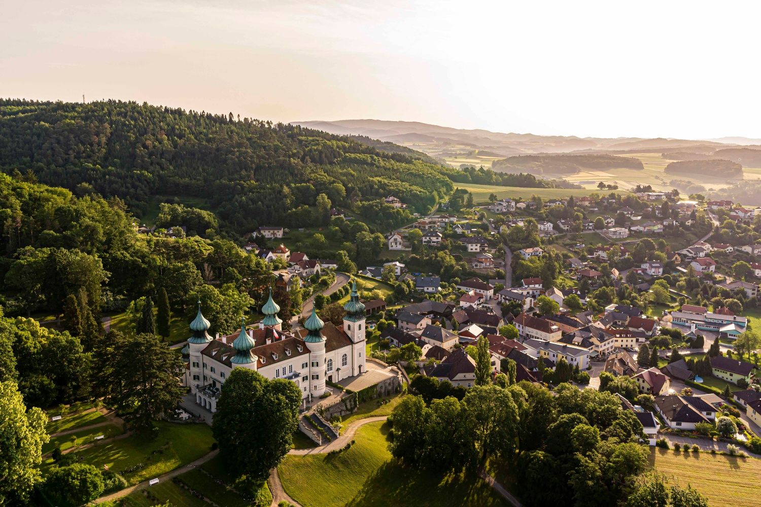 Schloss Artstetten Luftaufnahme