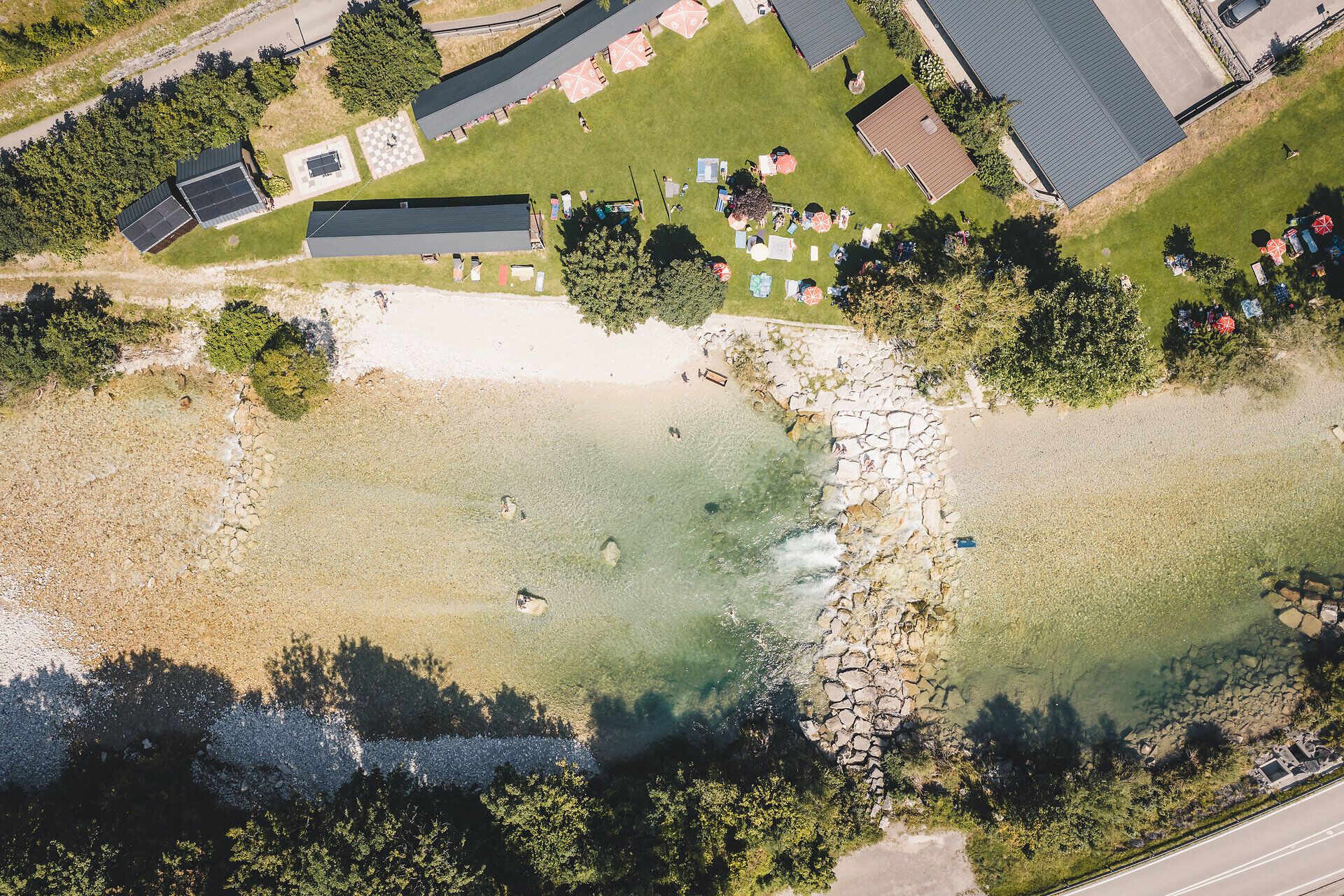 Strandbad Hollenstein an der Ybbs aus der Vogelperspektive
