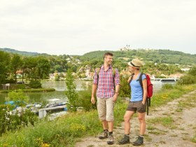 Wandern in Krummnussbaum im Hintergrund Basilika Maria Taferl, &copy; Donau Nieder&ouml;sterreich / Klaus Engelmayer