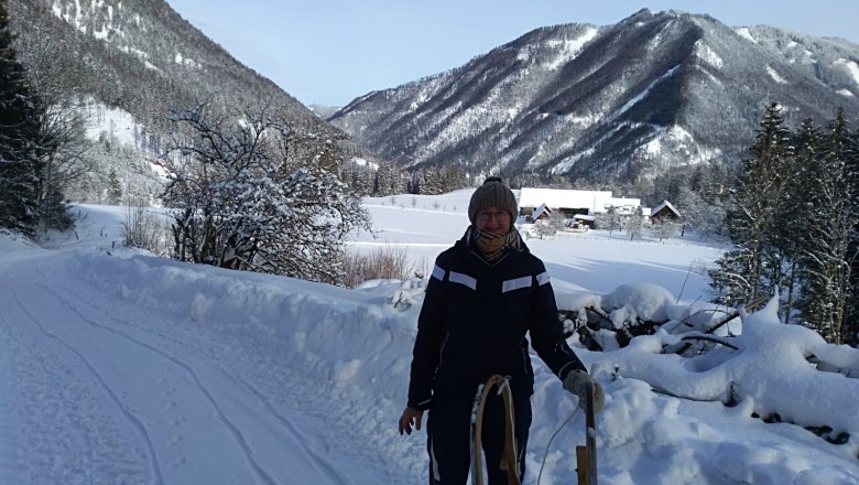 Rodeln beim Bauernhof Ziegelau, &copy; Magdalena Danner