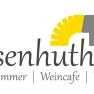Logo des Eisenhuthauses mit gelbem und grauem Design.