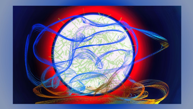 dynamik-pur-web-a-blau-gruen-rot-ocker-kreis, &copy; Gerald Frey 2022