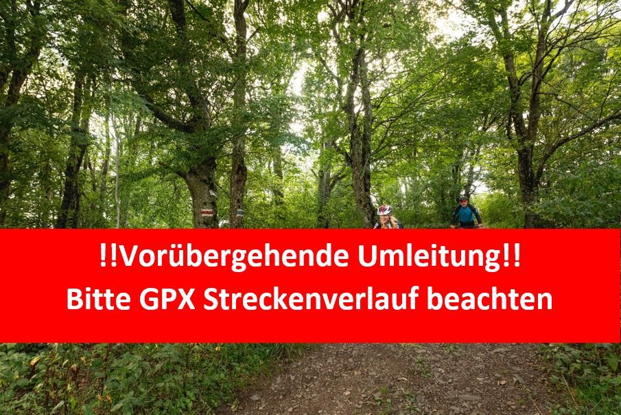 Vorübergehende Umleitung, Bitte GPX beachten 