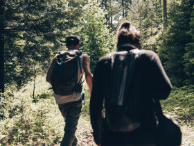 Ein sanfter Wanderweg schl&auml;ngelt sich durch die &uuml;ppige, gr&uuml;ne Landschaft, umgeben von majest&auml;tischen B&auml;umen und dem beruhigenden Klang der Natur. Die frische Bergluft l&auml;dt dazu ein, die Sch&ouml;nheit der Umgebung zu genie&szlig;en und die Seele baumeln zu lassen.