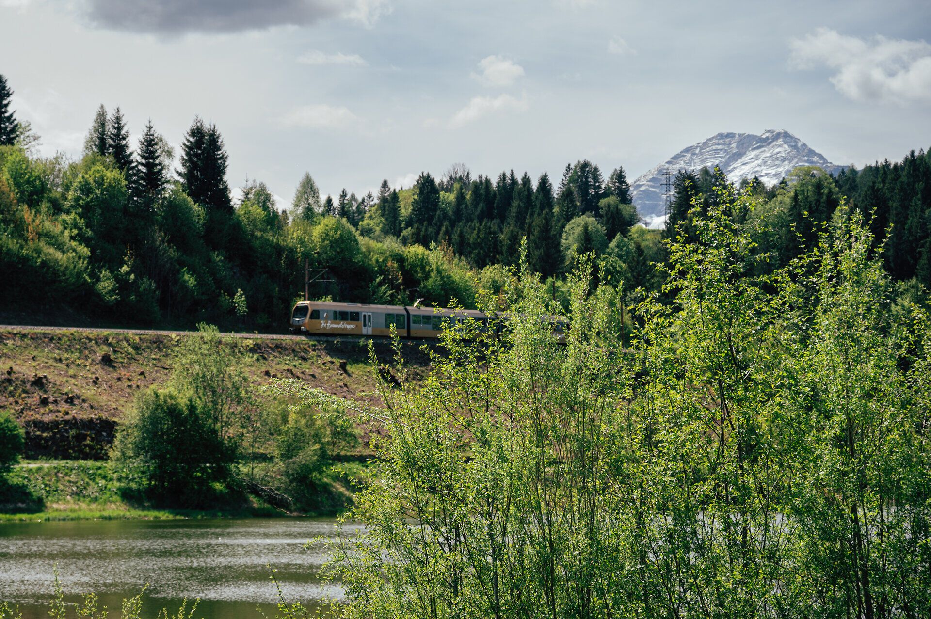 Mariazellerbahn vor dem Ötscher bei Lackenhof.