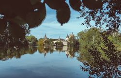 Die sanften Wellen des Wassers spiegeln die majestätischen Türme der Franzensburg wider, während die umgebenden Bäume in sattem Grün leuchten. Ein ruhiger Spaziergang entlang des Ufers lädt dazu ein, die friedliche Atmosphäre und die Schönheit der Natur zu genießen.