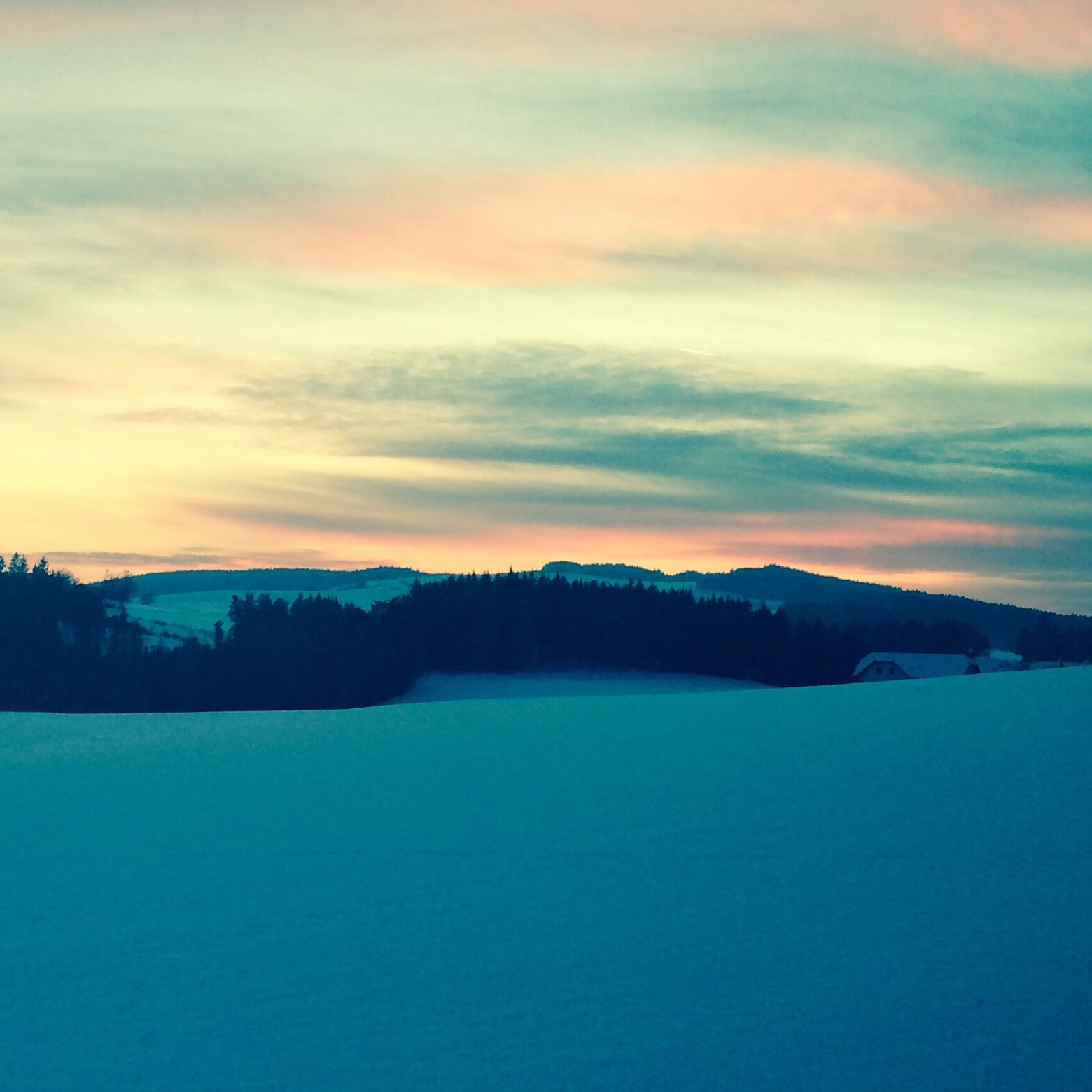 Winterlicher Sonnenuntergang