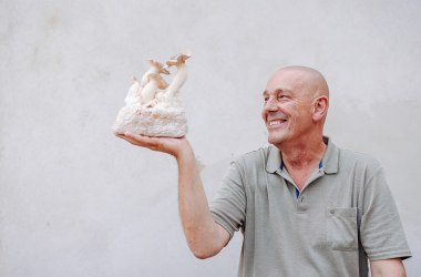 Porträtfoto Martin Schmit mit Wagramer Austernpilz