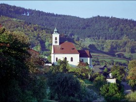 Raxendorf und Pfarrkirche hl. Gotthard, © Gemeinde Raxendorf