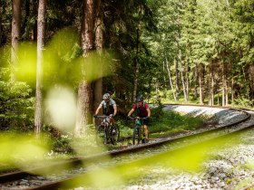Inmitten der &uuml;ppigen W&auml;lder des Waldviertels radeln zwei Abenteurer entlang der stillen Gleise der Waldviertelbahn. Die sanften H&uuml;gel und das Spiel von Licht und Schatten schaffen eine einladende Atmosph&auml;re, die zum Entdecken einl&auml;dt. Hier, wo die Natur und die Geschichte aufeinandertreffen, wird jede Fahrt zu einem unvergesslichen Erlebnis.