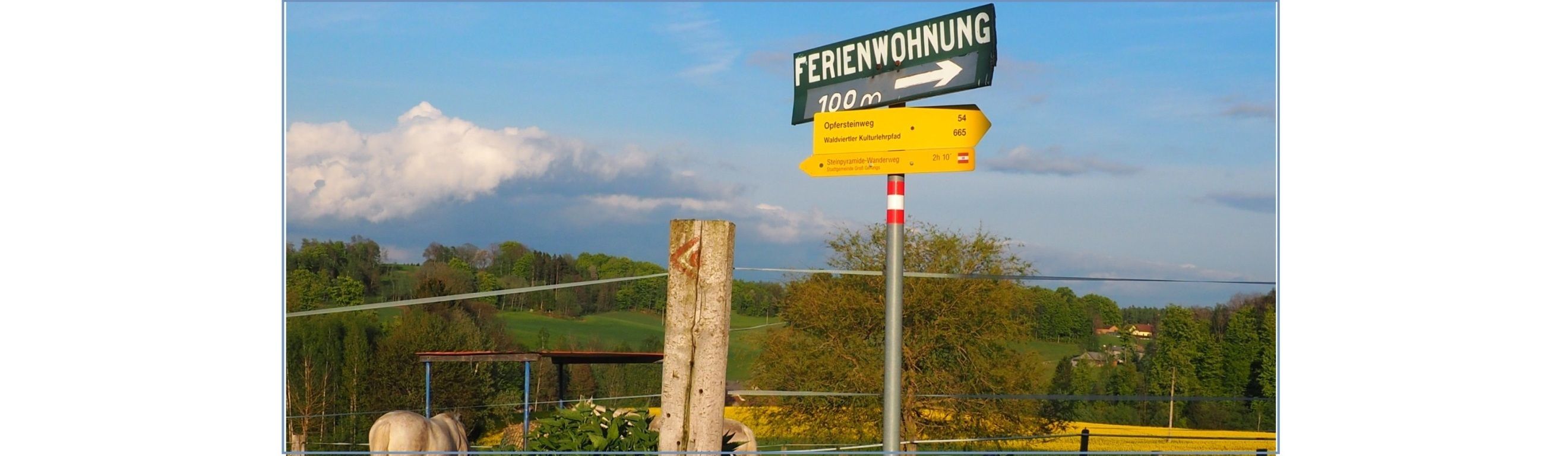 Wanderwege führen am Haus vorbei