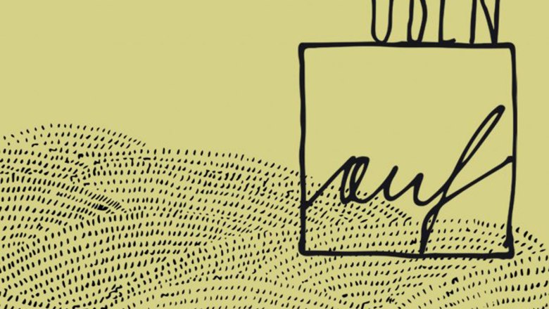 Grafik mit dem Wort 'OBEN' &uuml;ber einem Rechteck, das das Wort 'auf' enth&auml;lt, auf einem hellgr&uuml;nen Hintergrund mit schwarzen Strichen.