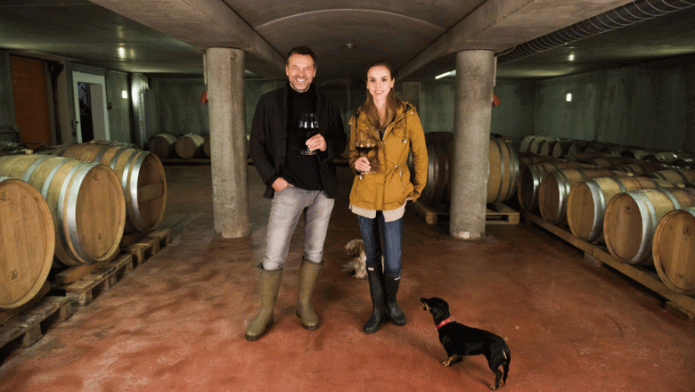 Im Weinkeller des Traditionsweinguts - einem der Urh&auml;user von Soo&szlig; aus dem Jahre 1662.