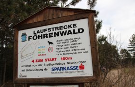 Laufstrecke Föhrenwald Hinweistafel, © Wiener Alpen in Niederösterreich - Semmering Rax