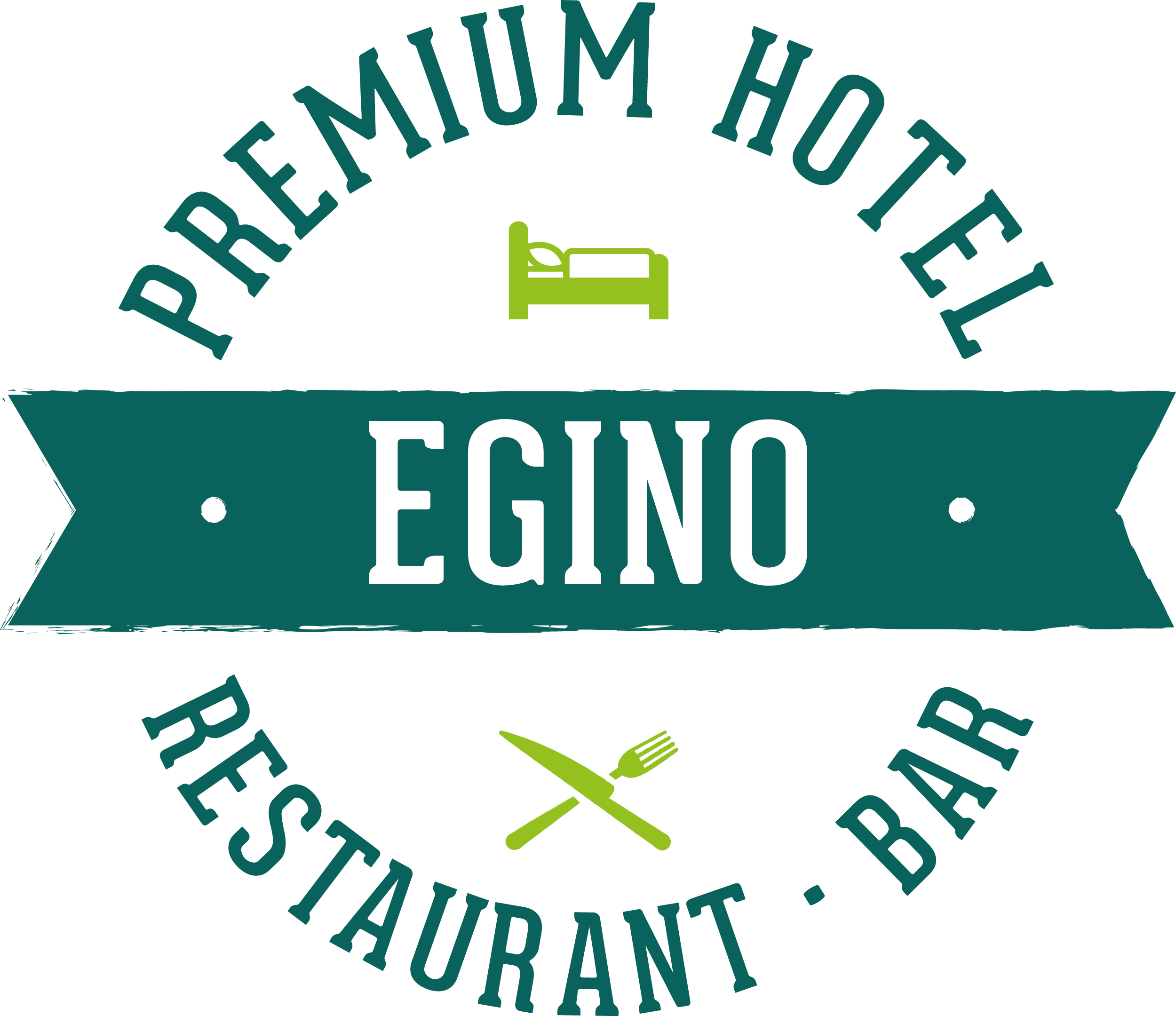 Logo des EGINO Premium Hotels mit Restaurant und Bar.