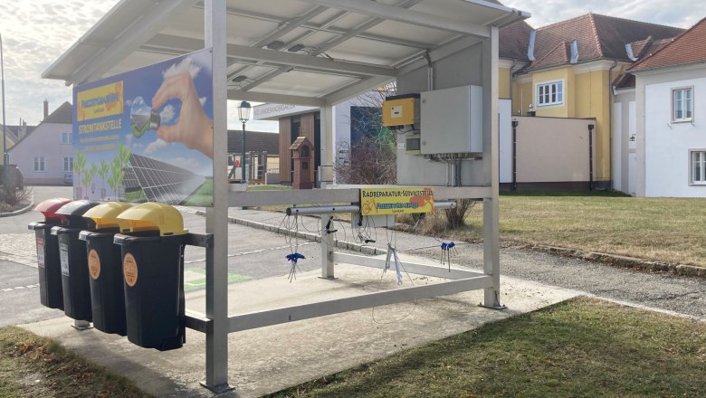 Radreparatur-Servicestelle, Hauptplatz Langau, &copy; Gemeinde Langau