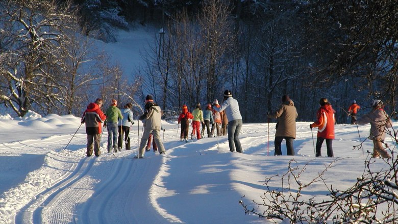 Langlaufen im Wintertreff Prolling, © Familie Helm