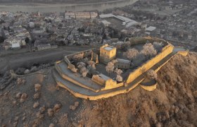 Schlossberg Hainburg/Donau, Luftbildaufnahme