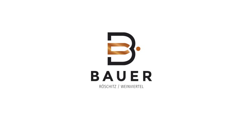 Logo von Bauer mit stilisiertem B und Text 'R&ouml;schitz / Weinviertel'.