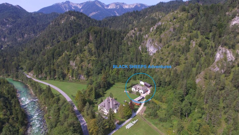 Lage der Rafting-Pension Black Sheeps Adventures, &copy; David Gregorik